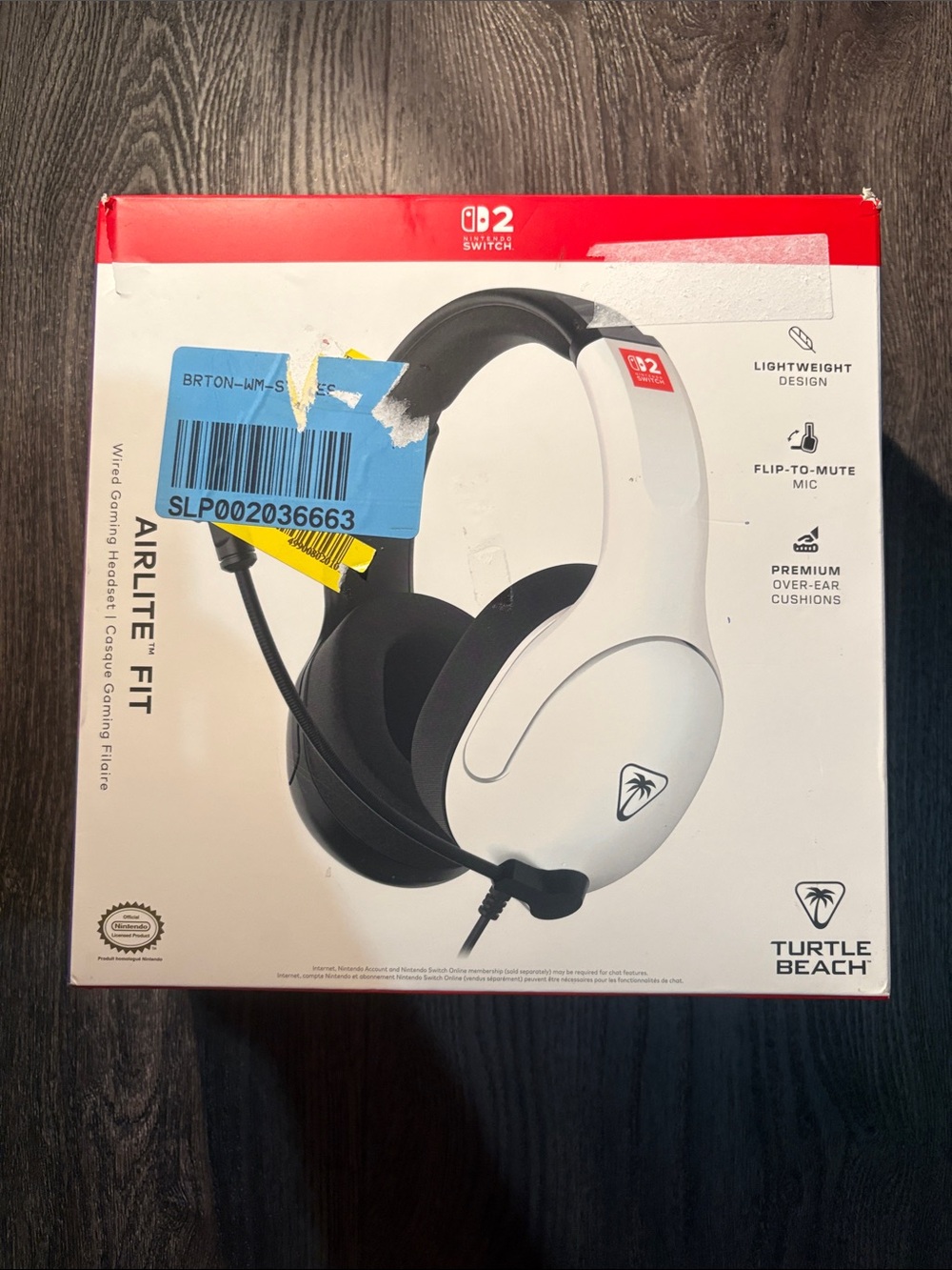Turtle Beach Airlite Fit Wired Gaming Headset — White/Black